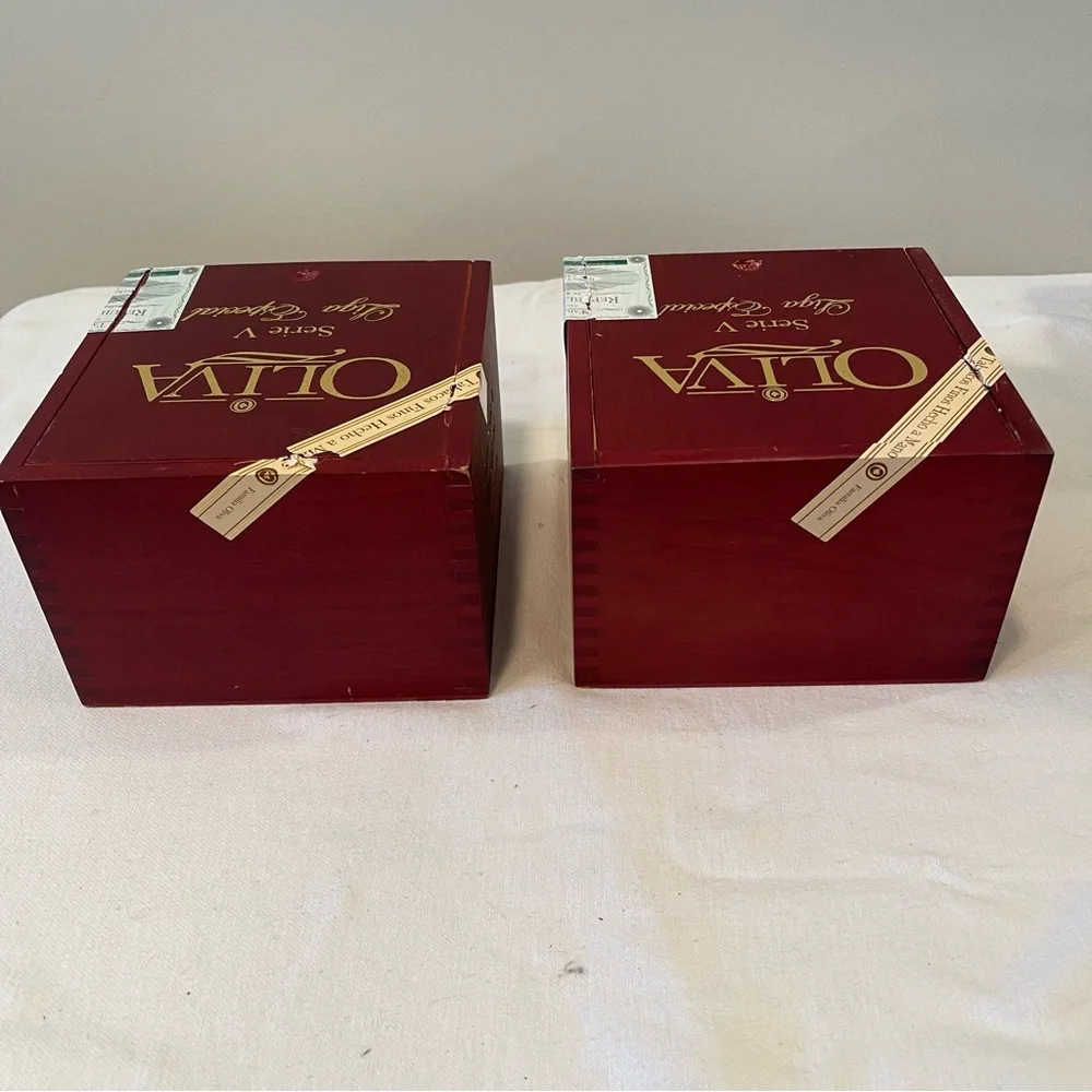 2 Oliva Series 5 Liga Especial empty cigar boxes with sliding lid